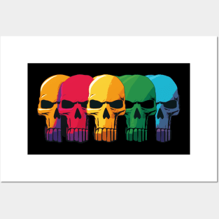 Colorful skulls Posters and Art